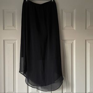 Long skirt, navy blue. Girly and flowy.